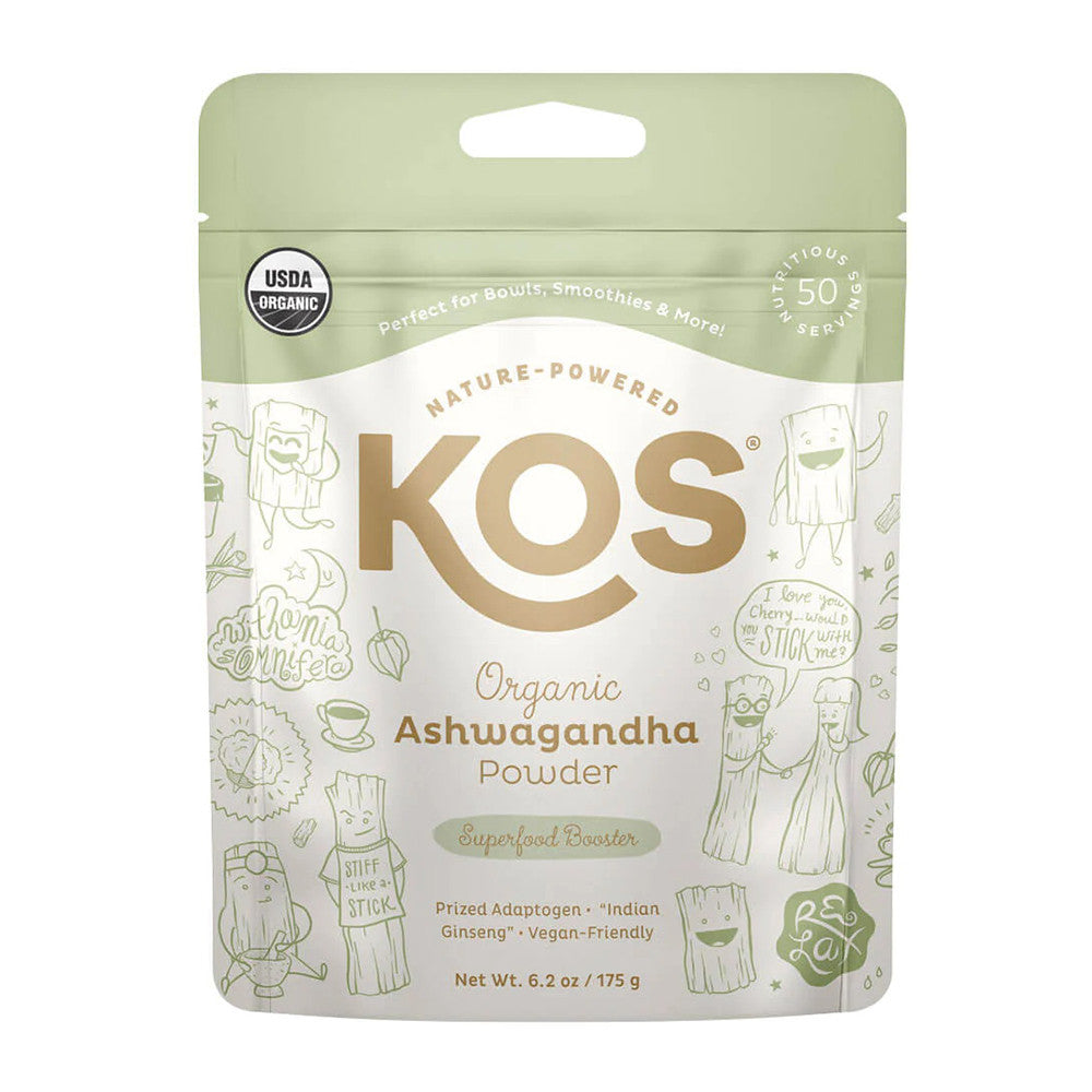 KOS Organic Superfood Booster Ashwagandha Powder, 6.2 Oz